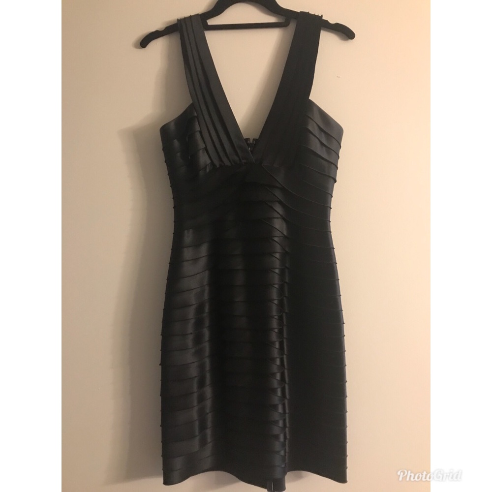 Bcbg black satin dress